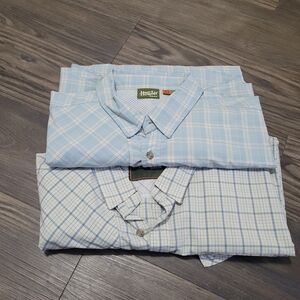 Howler Brothers Light Blue Plaid Button Down Shirts Bundle Lot